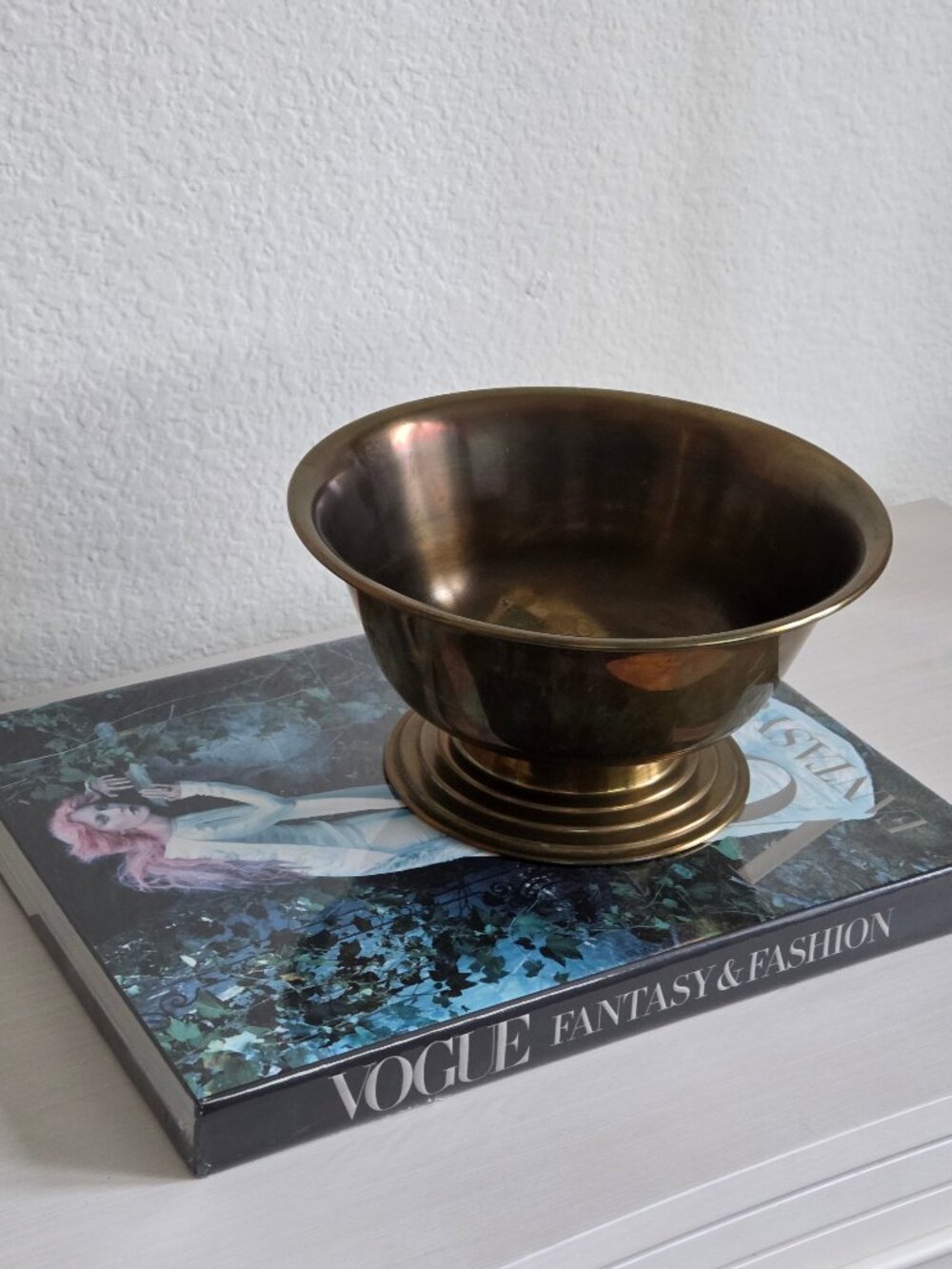Vintage Solid Brass Footed Bowl – Mid-Century Decor